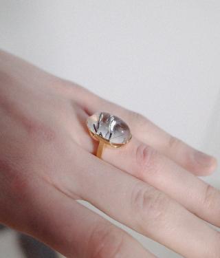 Arne Blomberg toumalinated quartz ring photo
